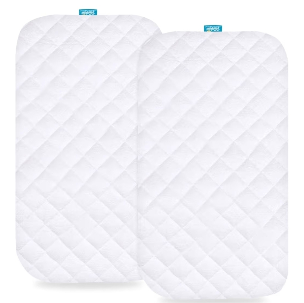Biloban White Quilted Fitted Bassinet Mattress Cover